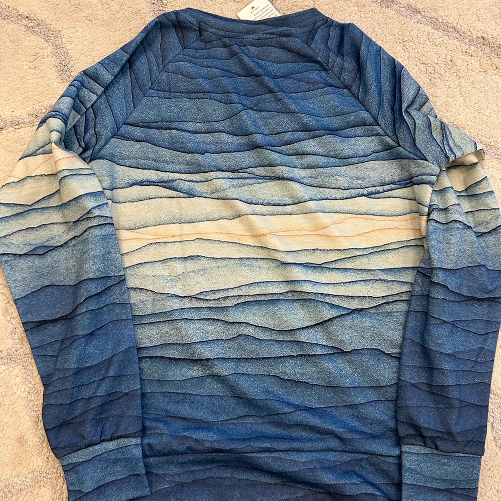 Blue Wave Pattern Women's Top - Picture 2 of 2